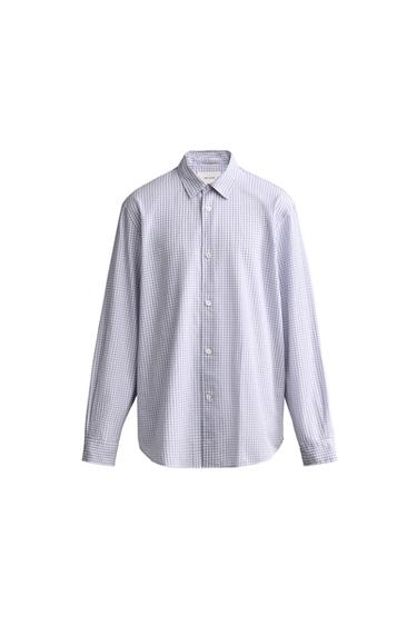 KOSTKOVANÁ KOŠILE REGULAR FIT - Modrá / Levandule od Zara