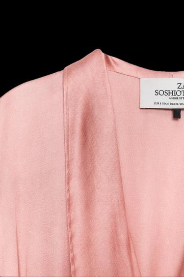 SOSHIOTSUKI X ZARA SATIN BELTED DRESS - Pink by Zara