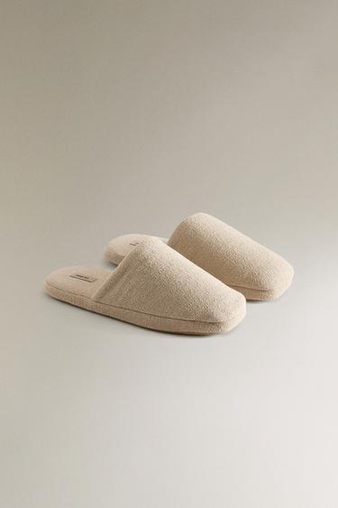 CHAUSSONS FLATFORM LIN - Gris taupe de Zara - Image 1