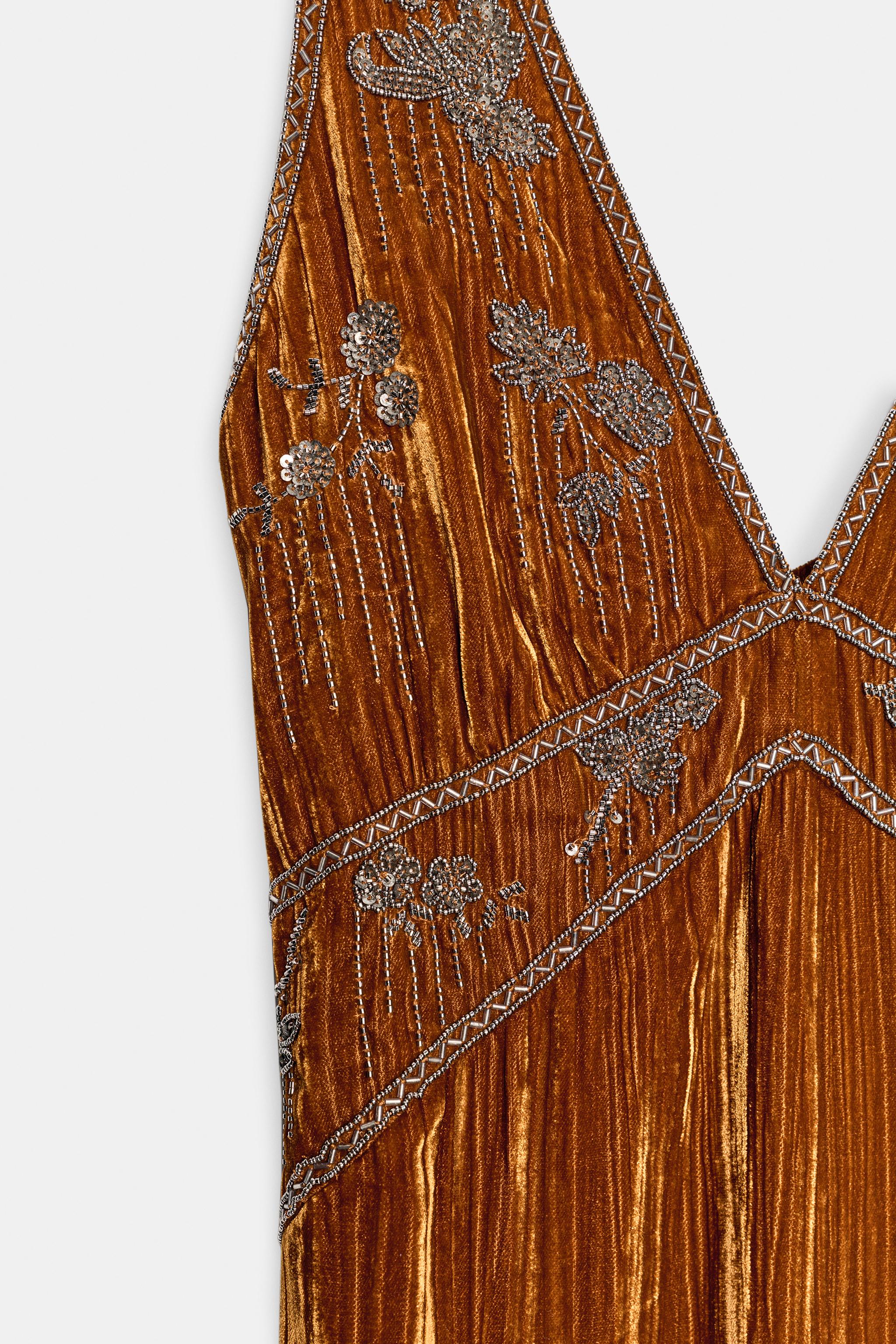 ROBE EN VELOURS BRODÉE ZW COLLECTION