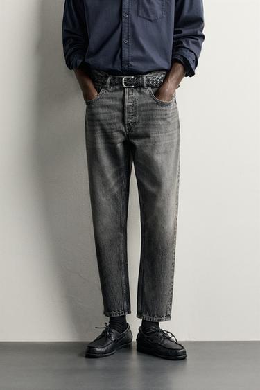 SLIM CROPPED FIT JEANS — Grey 2