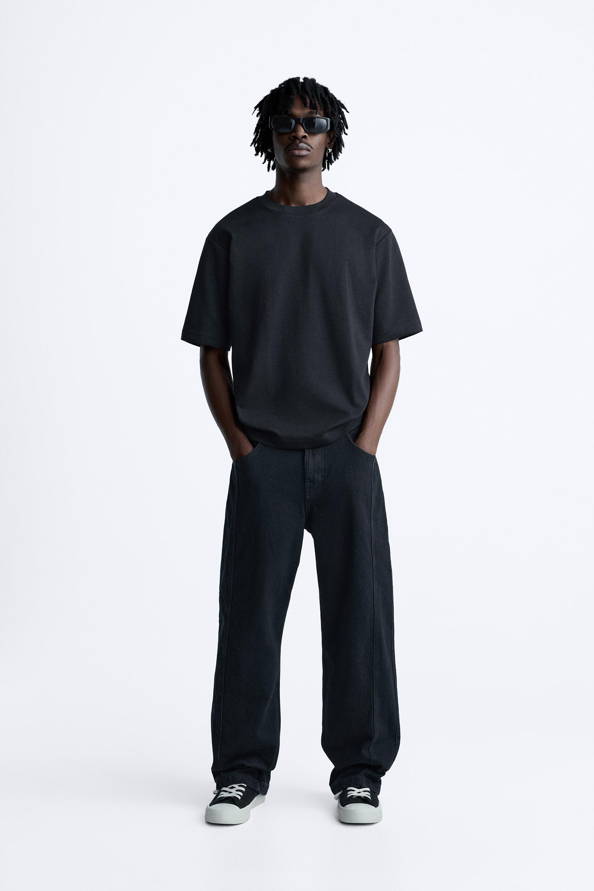 SEAMED BAGGY JEANS - Anthracite grey