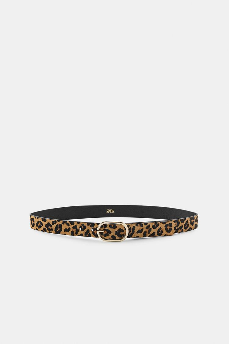 Zara Stradivarius CuÃ±as THẮT LƯNG DA IN HỌA TIẾT DA THÚ Leopardo