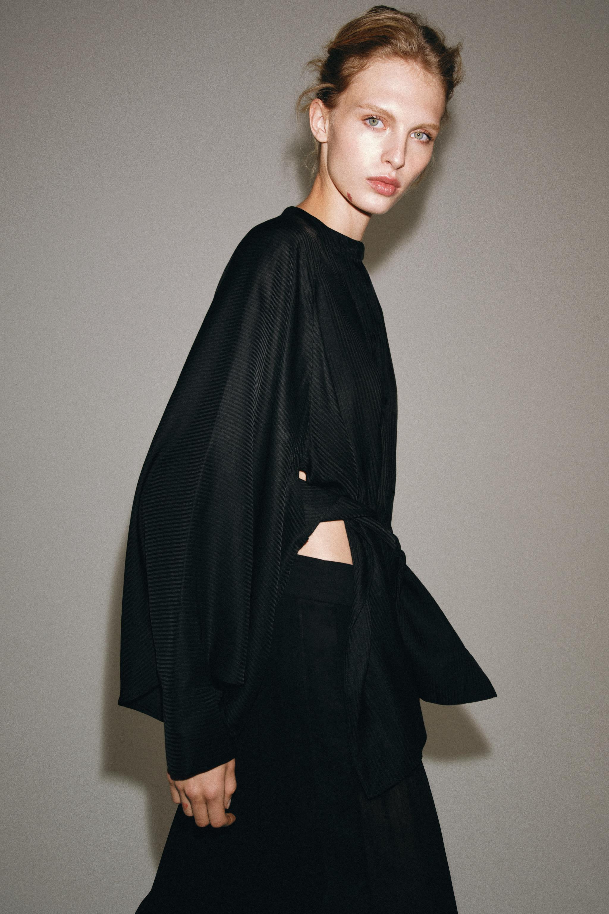 BELTED SHIRT ZW COLLECTION — Black