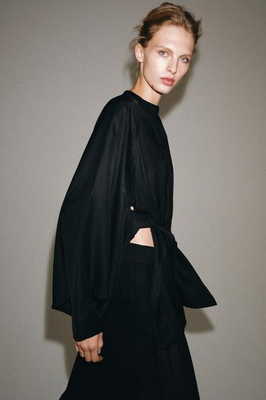 ZW COLLECTION BELTED SHIRT - Black by Zara