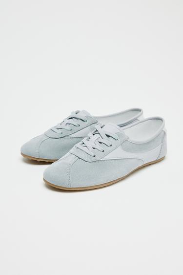 FLAT COMBINATION DERBY SHOES - Blue by Zara - Image 3