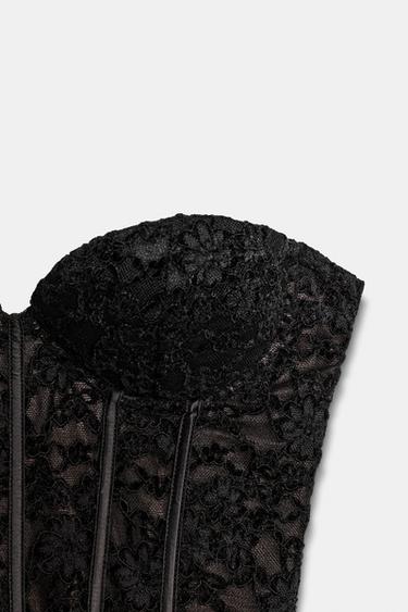 CORSET EN DENTELLE - Noir de Zara - Image 6