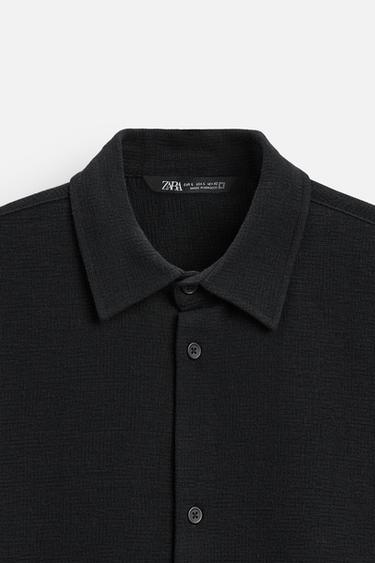 GEOMETRIC JACQUARD SHIRT - Black by Zara - Image 8