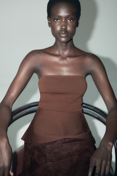 TOP TOMARA QUE CAIA - Chocolate da Zara