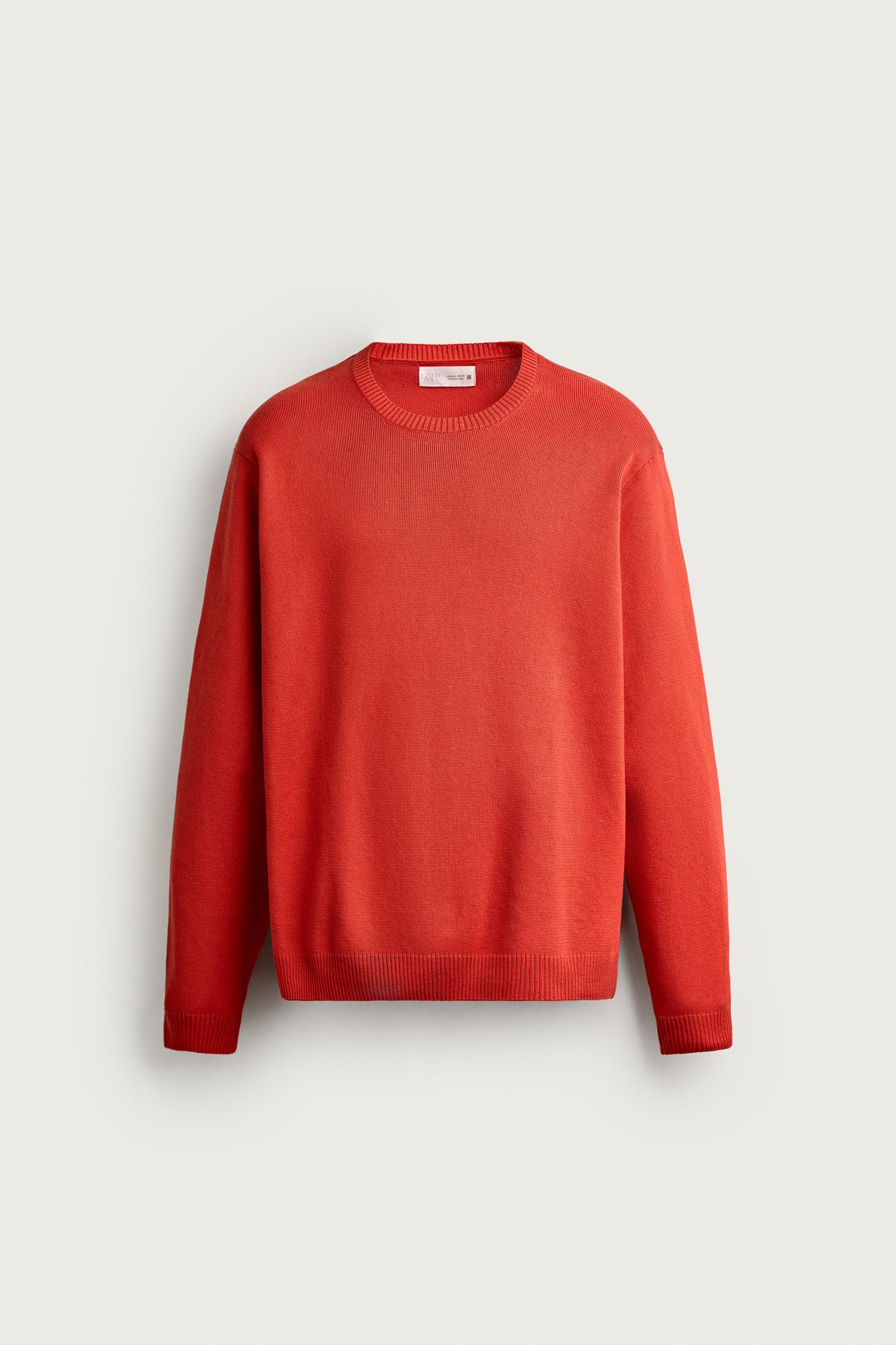 COTTON TEXTURE JUMPER — Red