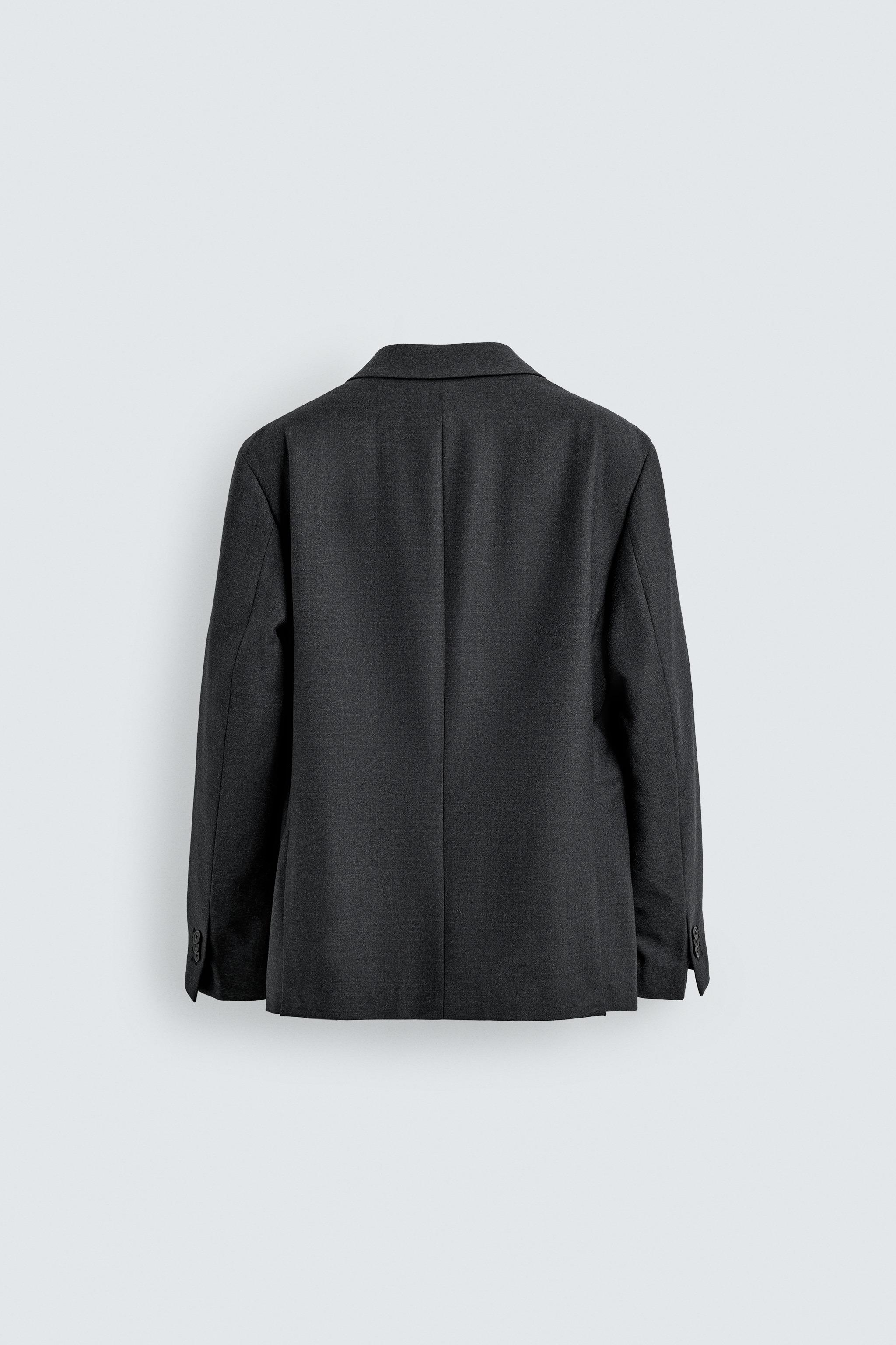 ZARA - Zara定価14990円、ウール80%トグルボタン付きブレザー ウール100%スーツブレザー - チャコールグレー | ZARA Japan / 日本