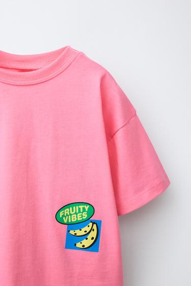 T-SHIRT WITH BANANA PRINT - Pink by Zara - Image 2