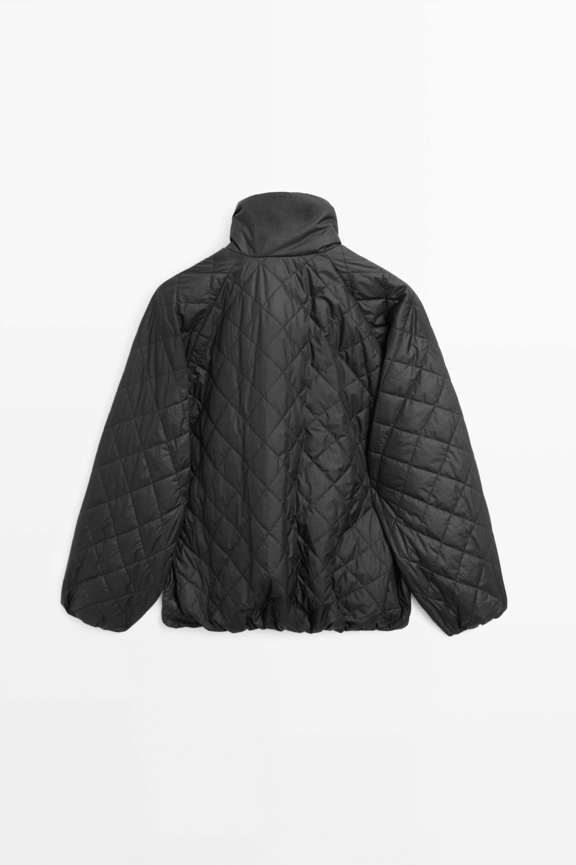 High neck quilted bomber jacket