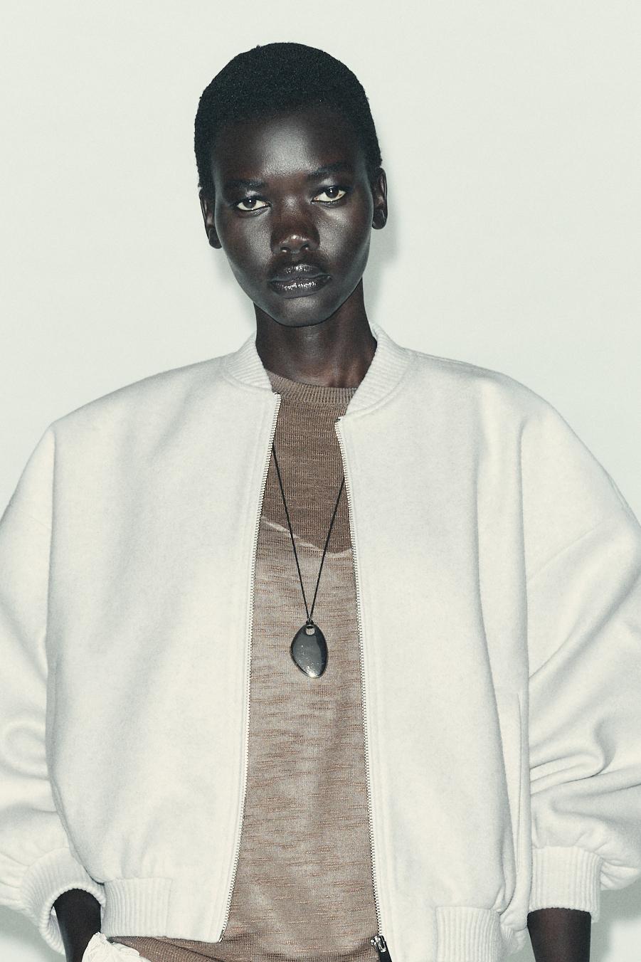 かめ MIĘKKA KURTKA BOMBERKA OVERSIZE - Ecru | ZARA Polska / Poland