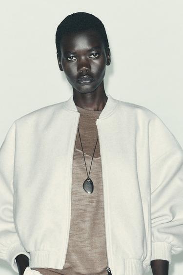 XHUP BOMBER OVERSIZE SOFT - Ngjyrë natyrale nga Zara