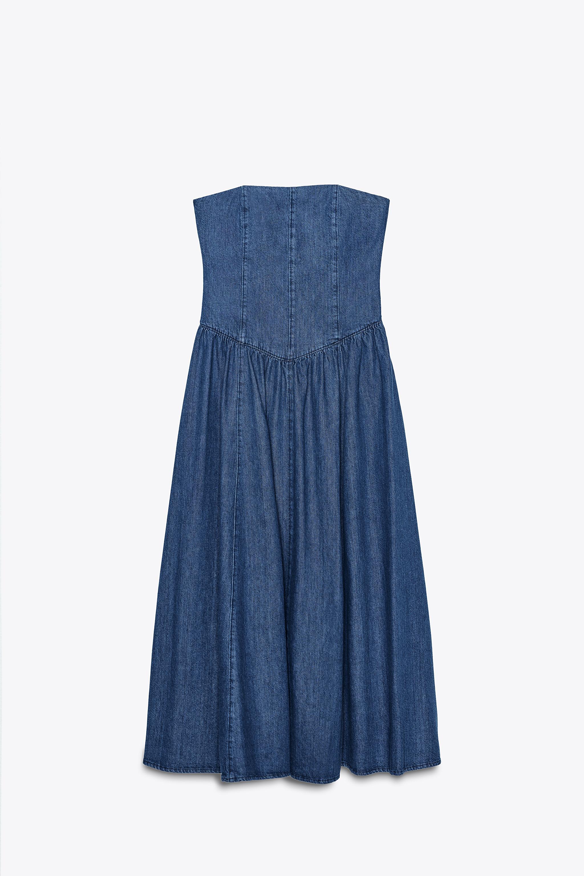 デニム TRF ミディワンピース - ブルー | ZARA Japan / 日本