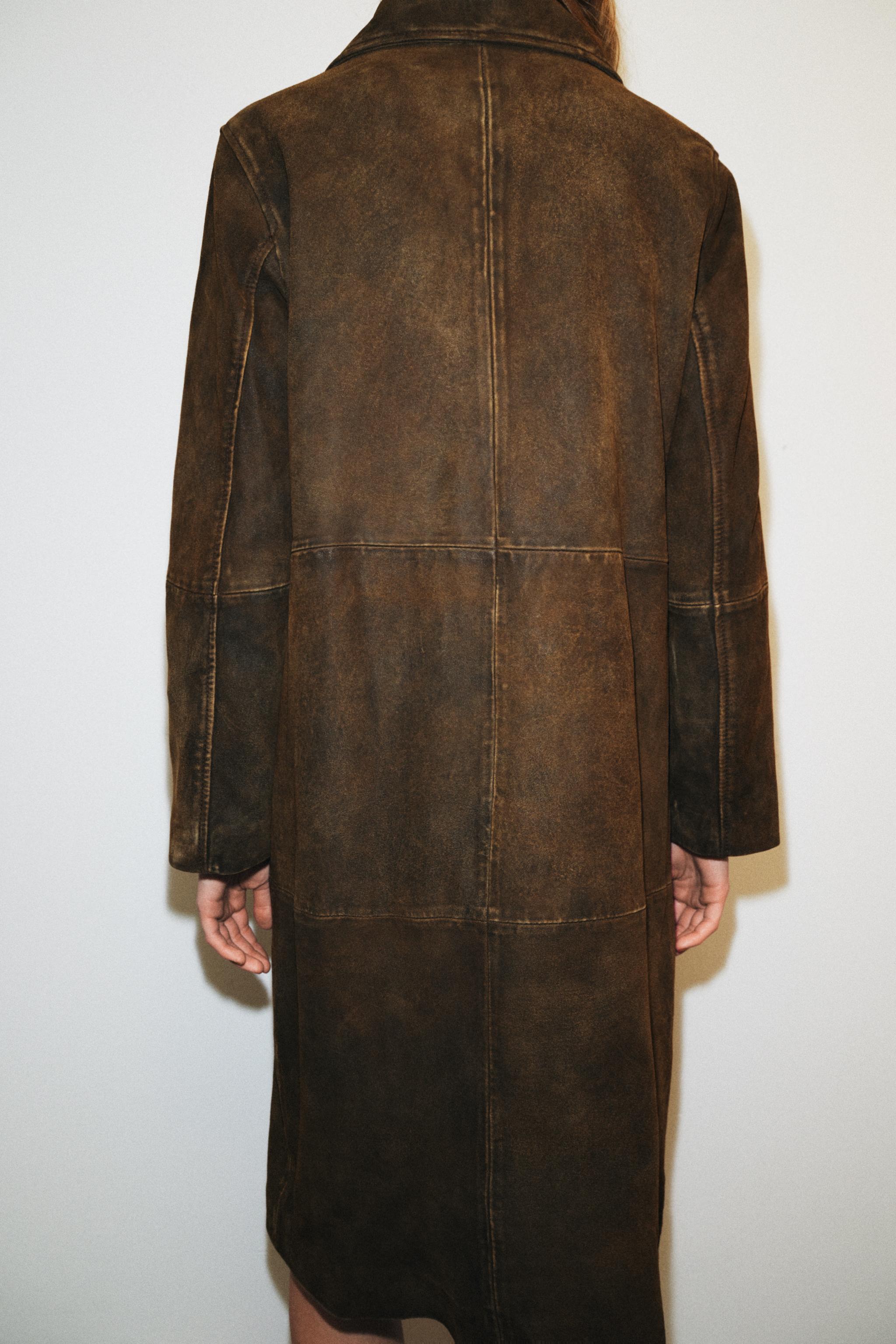 ZW COLLECTION 100% LEATHER LONG COAT