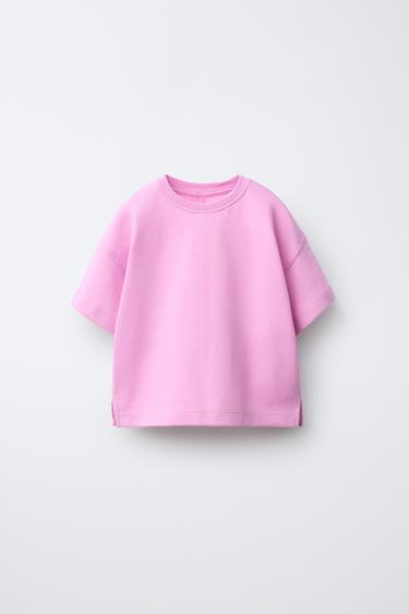 T-SHIRT UNI INTERLOCK - Rose / Lilas de Zara