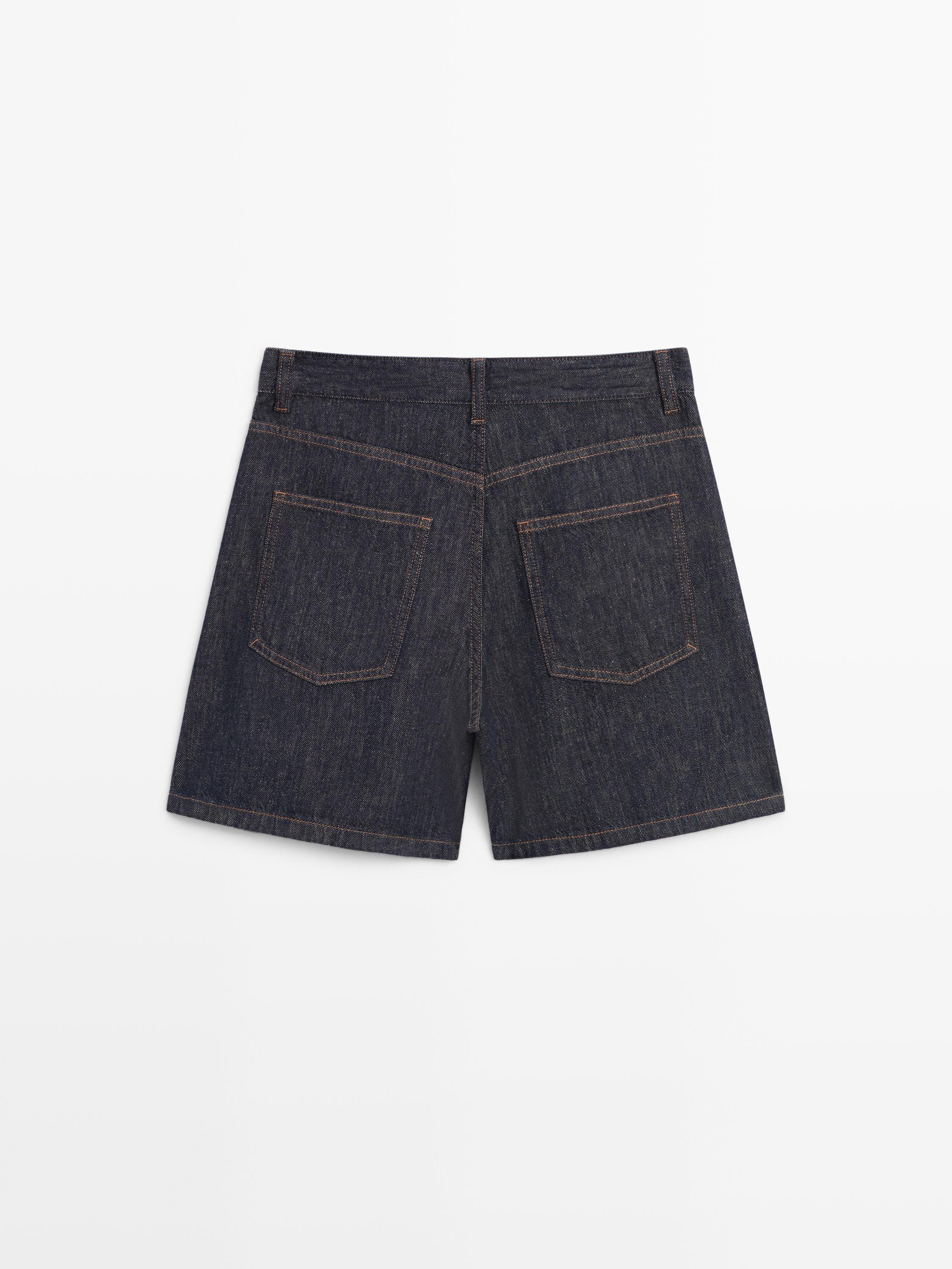 Bermuda en denim taille moyenne total look