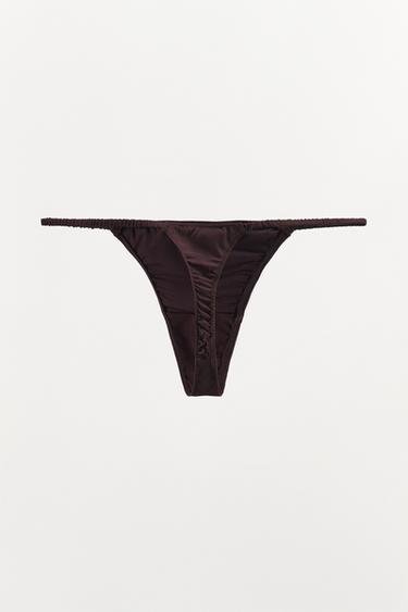 STRING AVEC SOIE ÉDITION LIMITÉE - Marron de Zara - Image 4