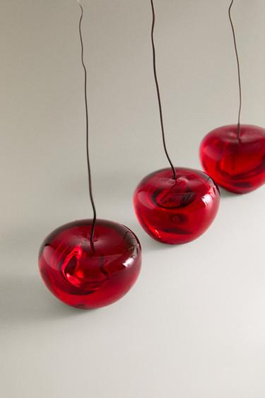 CERISE DÉCORATIVES VERRE (LOT DE 3) - Rouge de Zara - Image 2