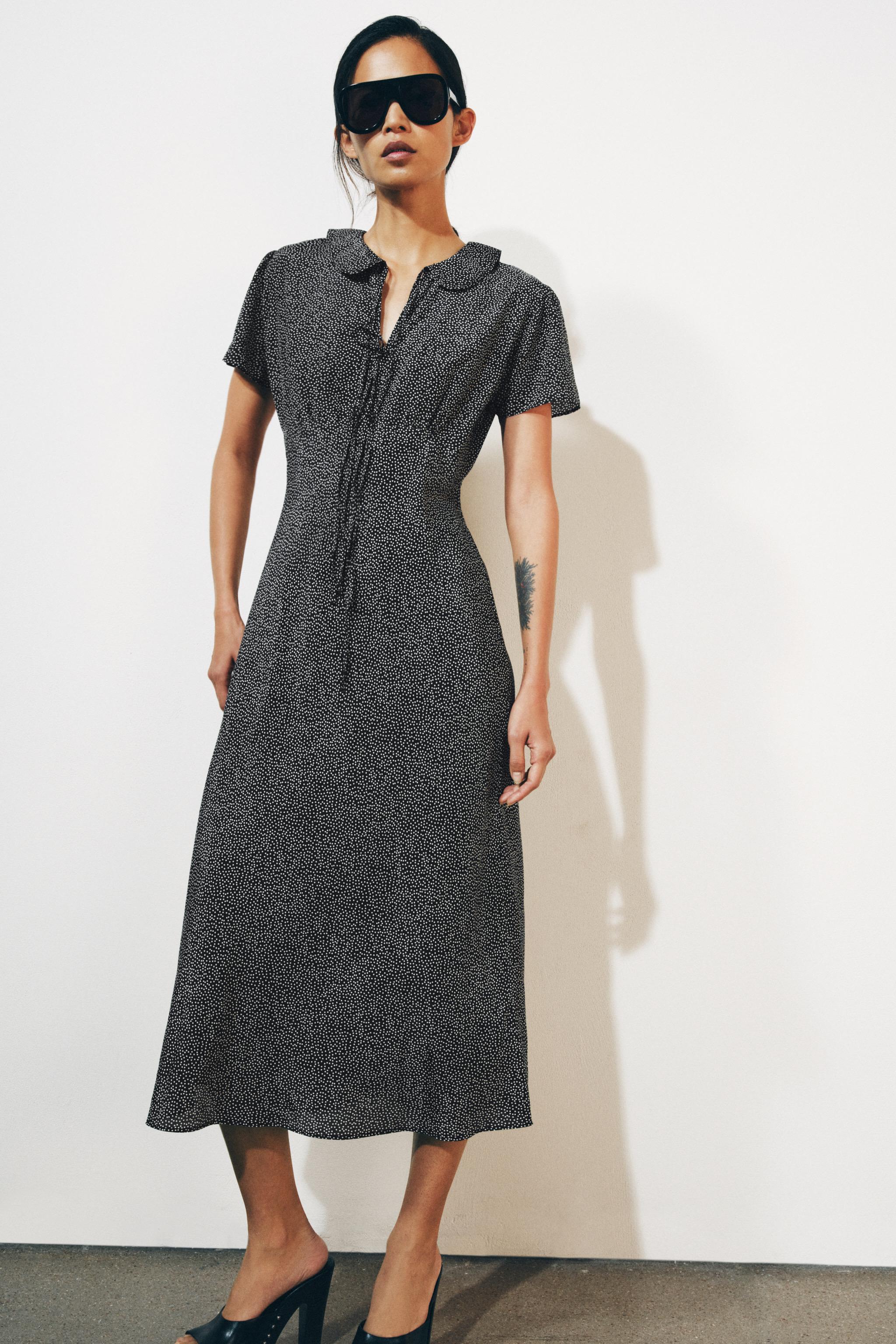 Женские платья Zara ZW COLLECTION POLKA DOT MIDI DRESS — фото 4