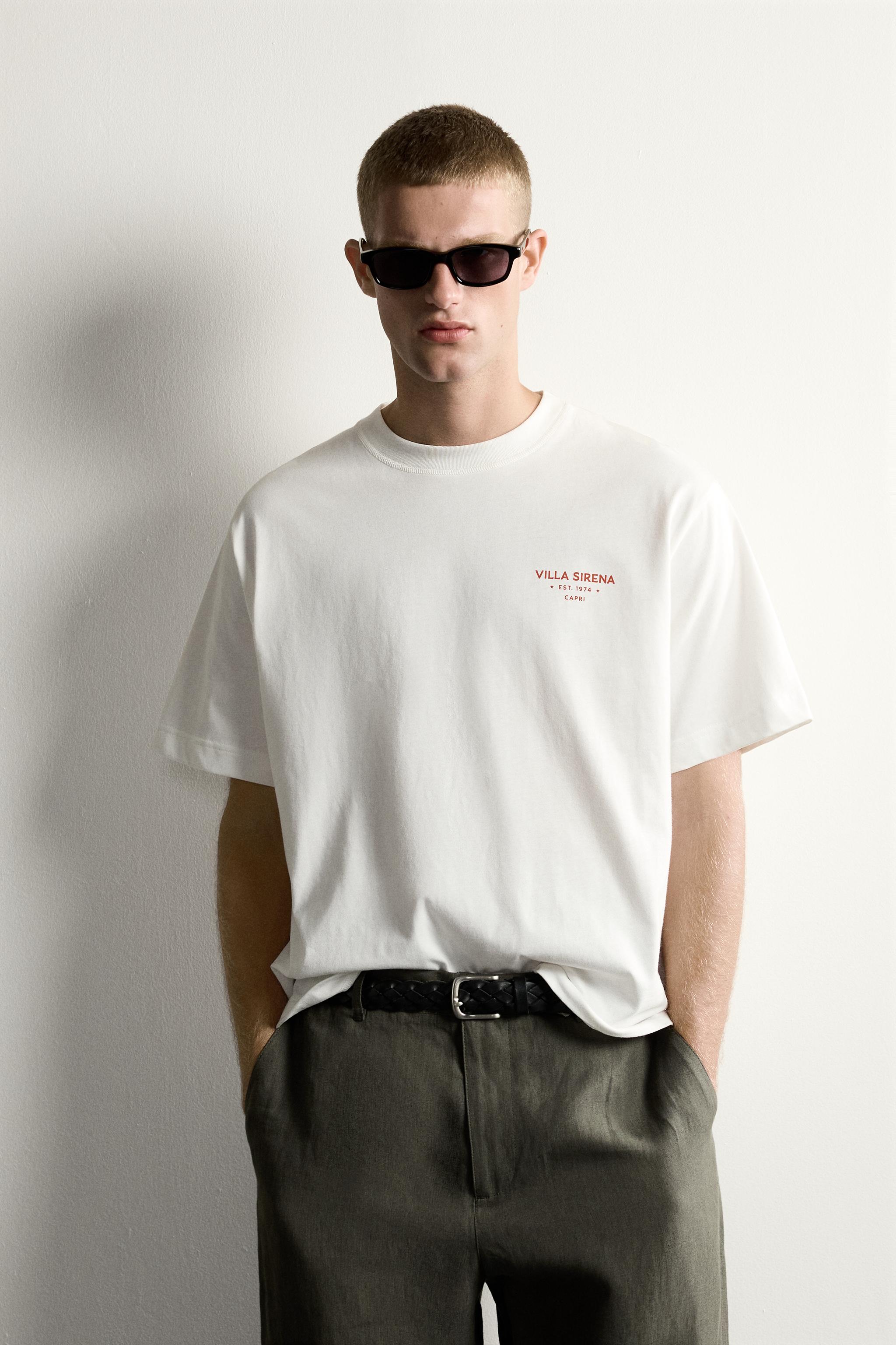 RELAXED FIT CONTRAST PRINT T-SHIRT