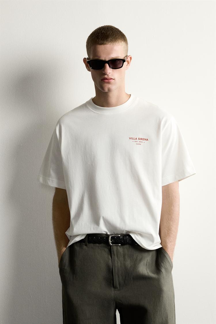 RELAXED FIT CONTRAST PRINT T-SHIRT