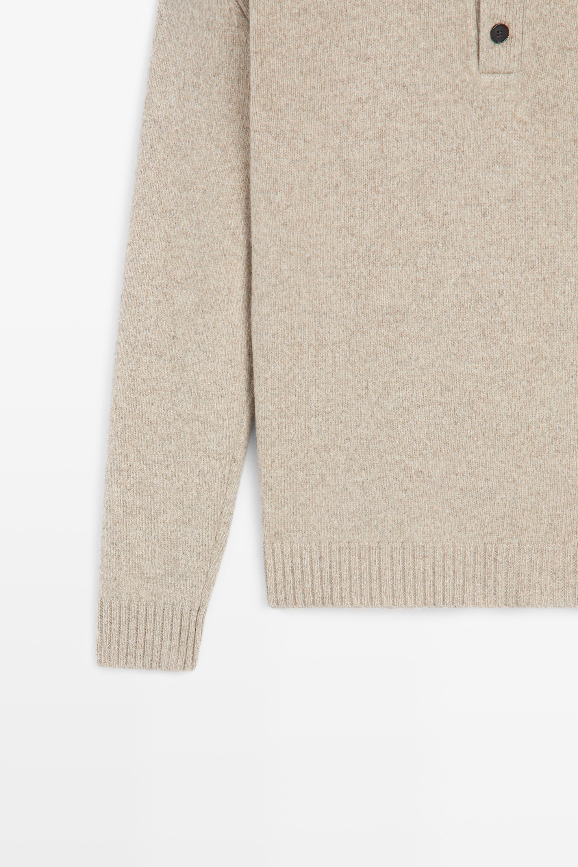 100% wool knit polo sweater