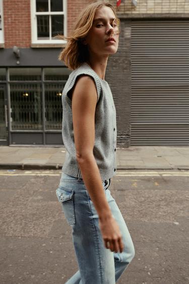 SOFT KNIT VEST - Grey marl by Zara - Image 3