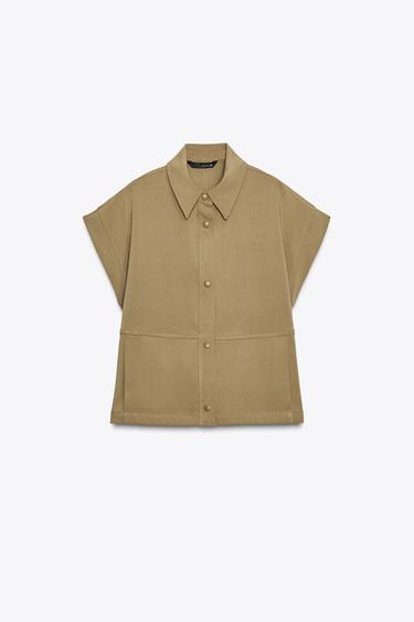 CHALECO VOLUMEN ZW COLLECTION - Tostado de Zara