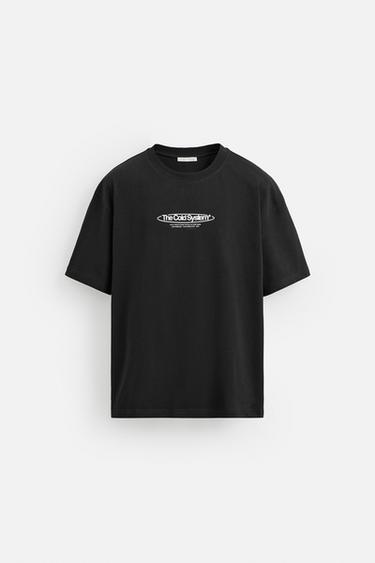CONTRAST PRINT T-SHIRT - Black by Zara - Image 7