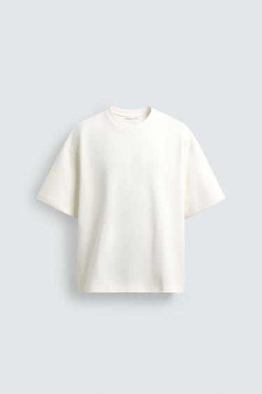 ТЕНИСКА С КОМБИНИРАНА ТЕКСТУРИРАНА АПЛИКАЦИЯ - Бял от Zara