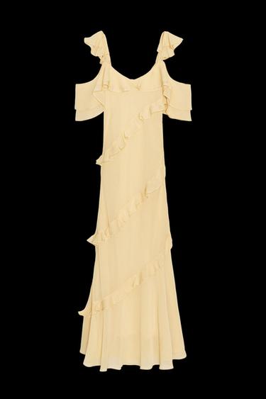 RUFFLED COMBINATION DRESS - Yellow by Zara