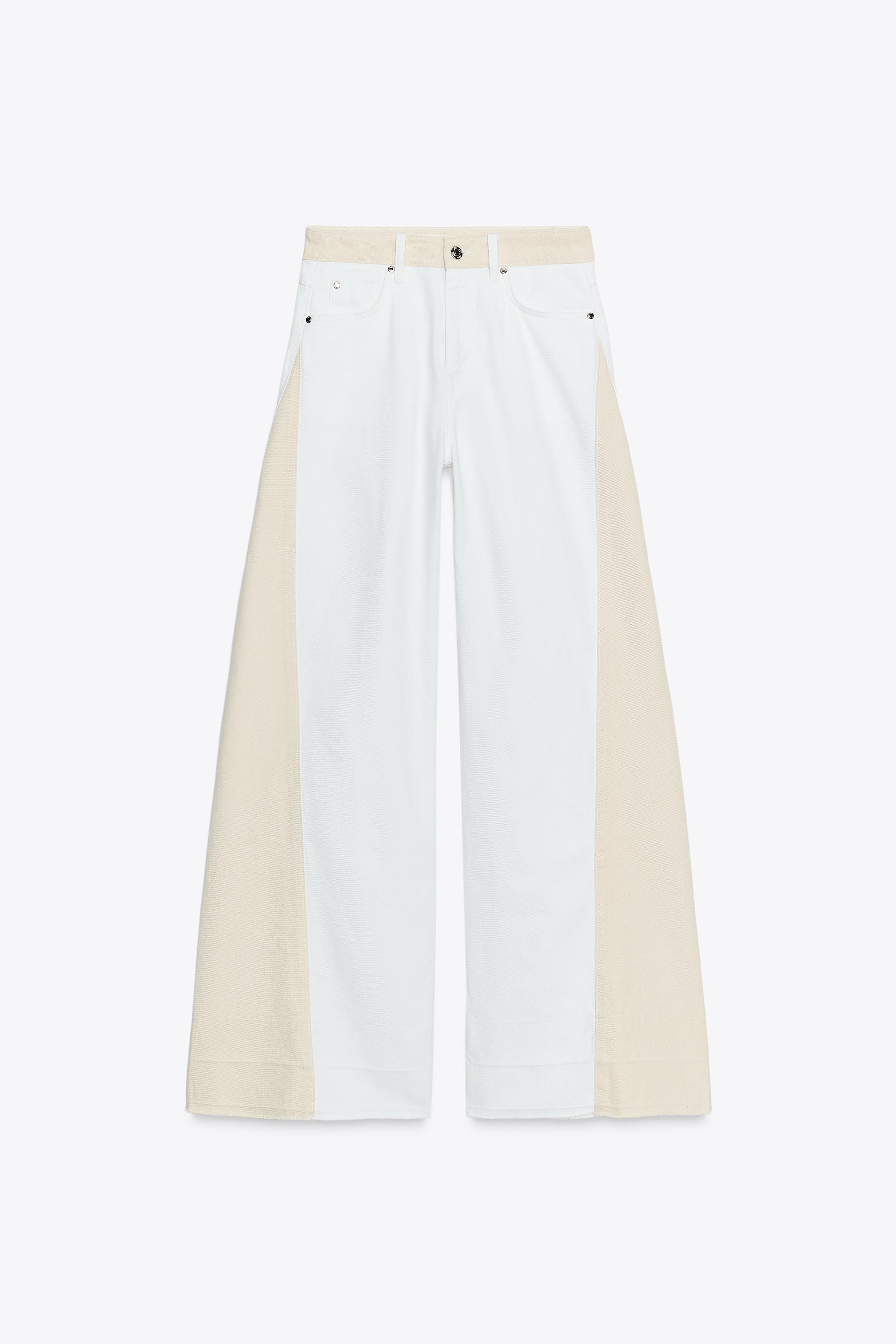 h♡ Z1975 COLOR BLOCK DENIM JEANS - ecru-white | ZARA United States