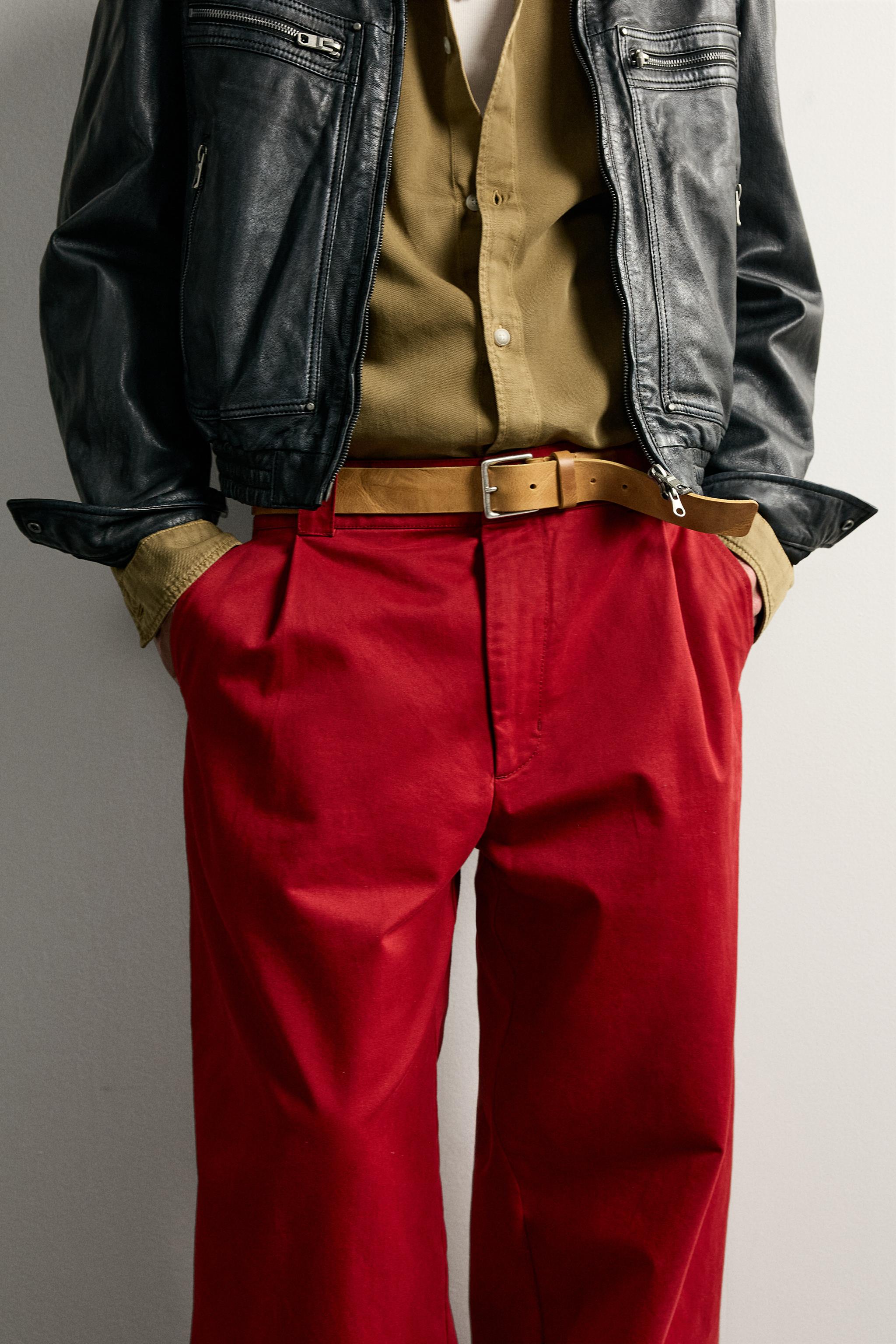 WASHED LEATHER BELT — Mustard (alternate view)