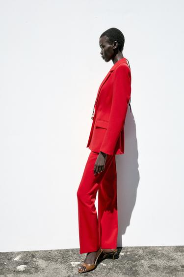 PANTALON FLARE - Rouge de Zara - Image 3