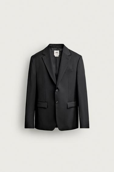 BLAZER DE TERNO 100% LÃ - Preto da Zara