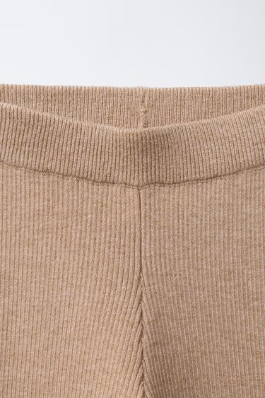 FLARE RIBBED LEGGINGS - Mid-camel by Zara - Image 2