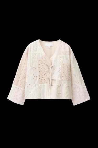 KIMONO MIT PATCHWORK- UND LOCHSTICKEREI - Hellrosa  von Zara - Bild 0