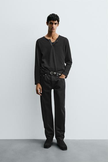 STRAIGHT FIT JEANS - Black by Zara