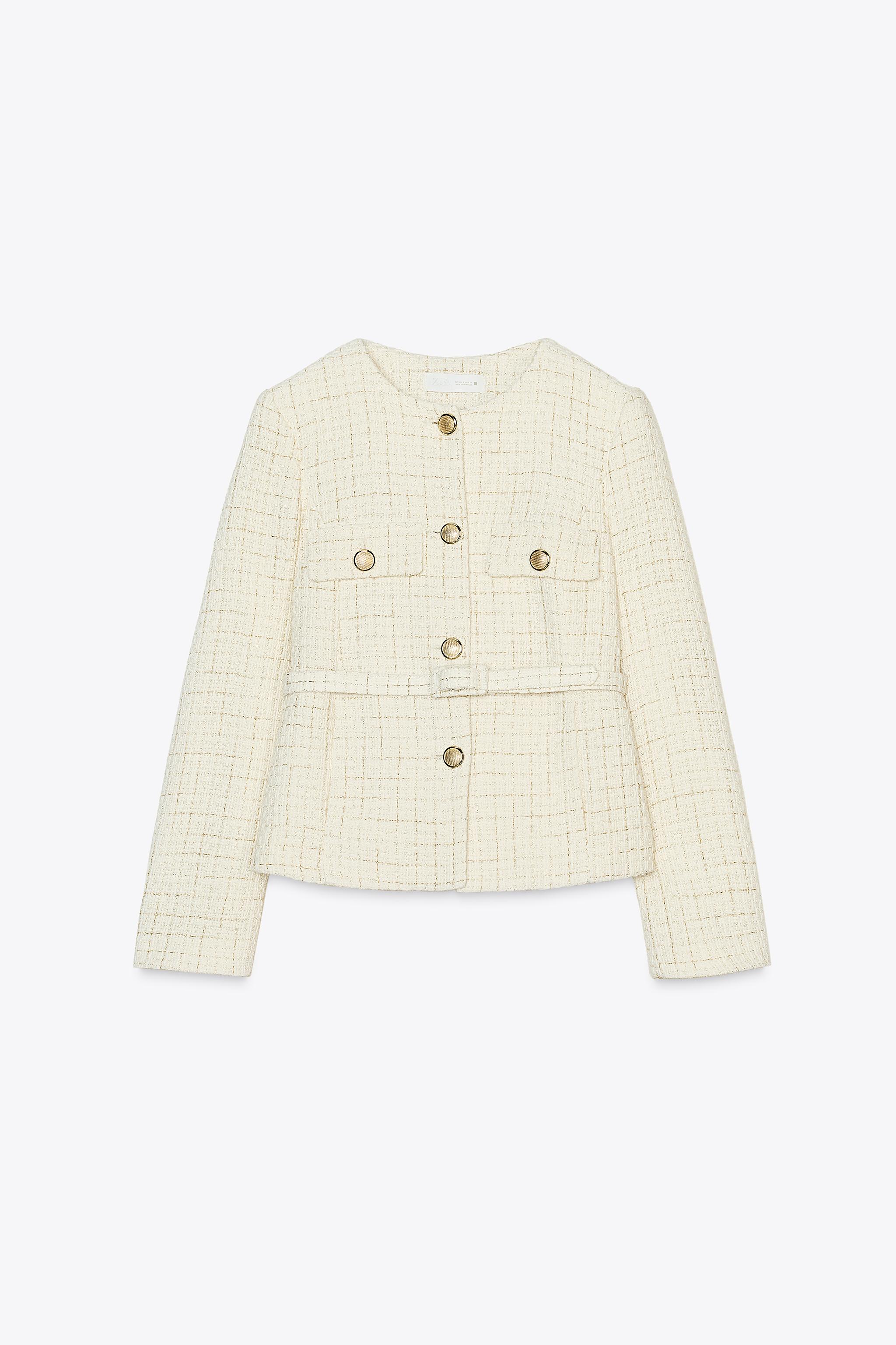 【ZARA】ベルト付きストラクチャーブレザー 2400/554/711 ベルト付きストラクチャーブレザー - サンド | ZARA Japan / 日本