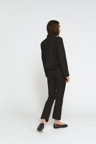 ZW COLLECTION SHORT BLAZER WITH TOPSTITCHING - Black by Zara - Image 2
