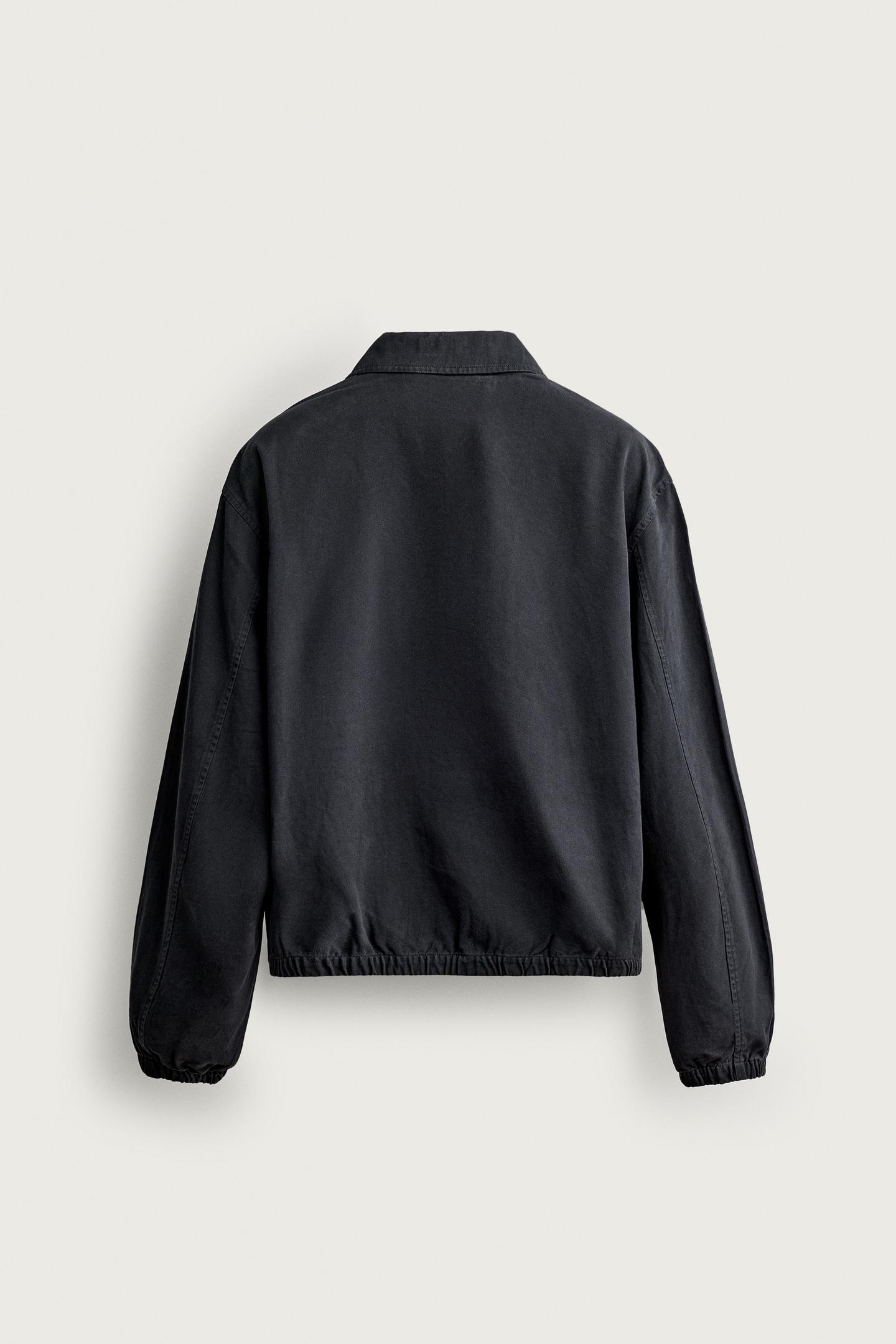 Мужская куртка Zara 0FR. Paris X ZARA Washed Cotton, цвет: Тёмный серый — фото 7