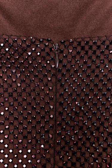 RED STRAPLESS SEQUIN DRESS - Aubergine by Zara - Image 8
