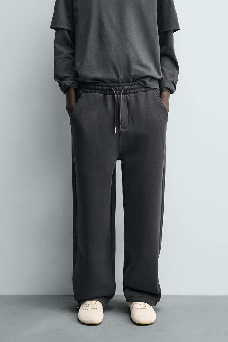 ZARA RELAXED FIT INTERLOCK JOGGER TROUSERS