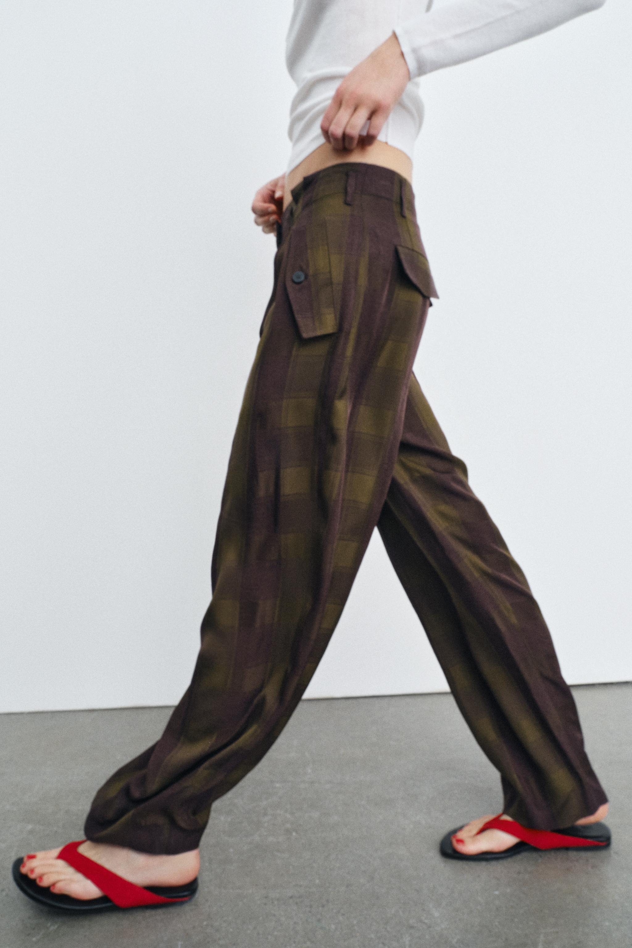 ZW COLLECTION FLOWY PLAID PANTS