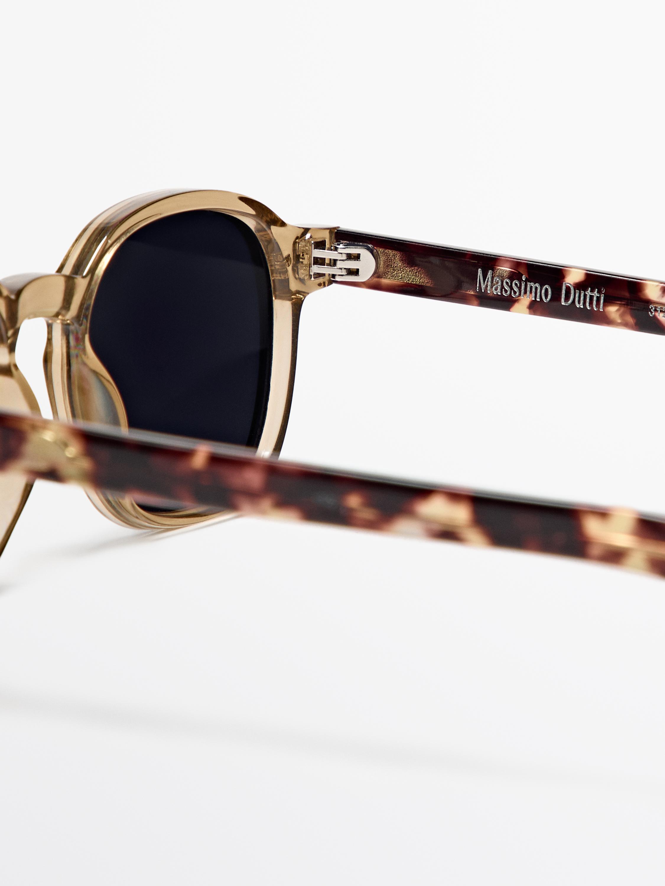 Round tortoiseshell-effect sunglasses - Pastel yellow | ZARA