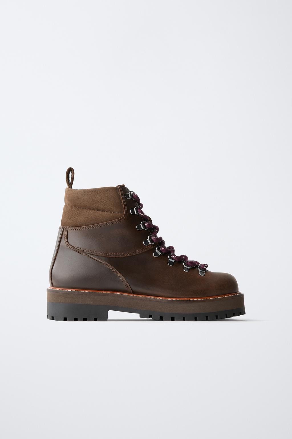 LEATHER LACE-UP BOOTS