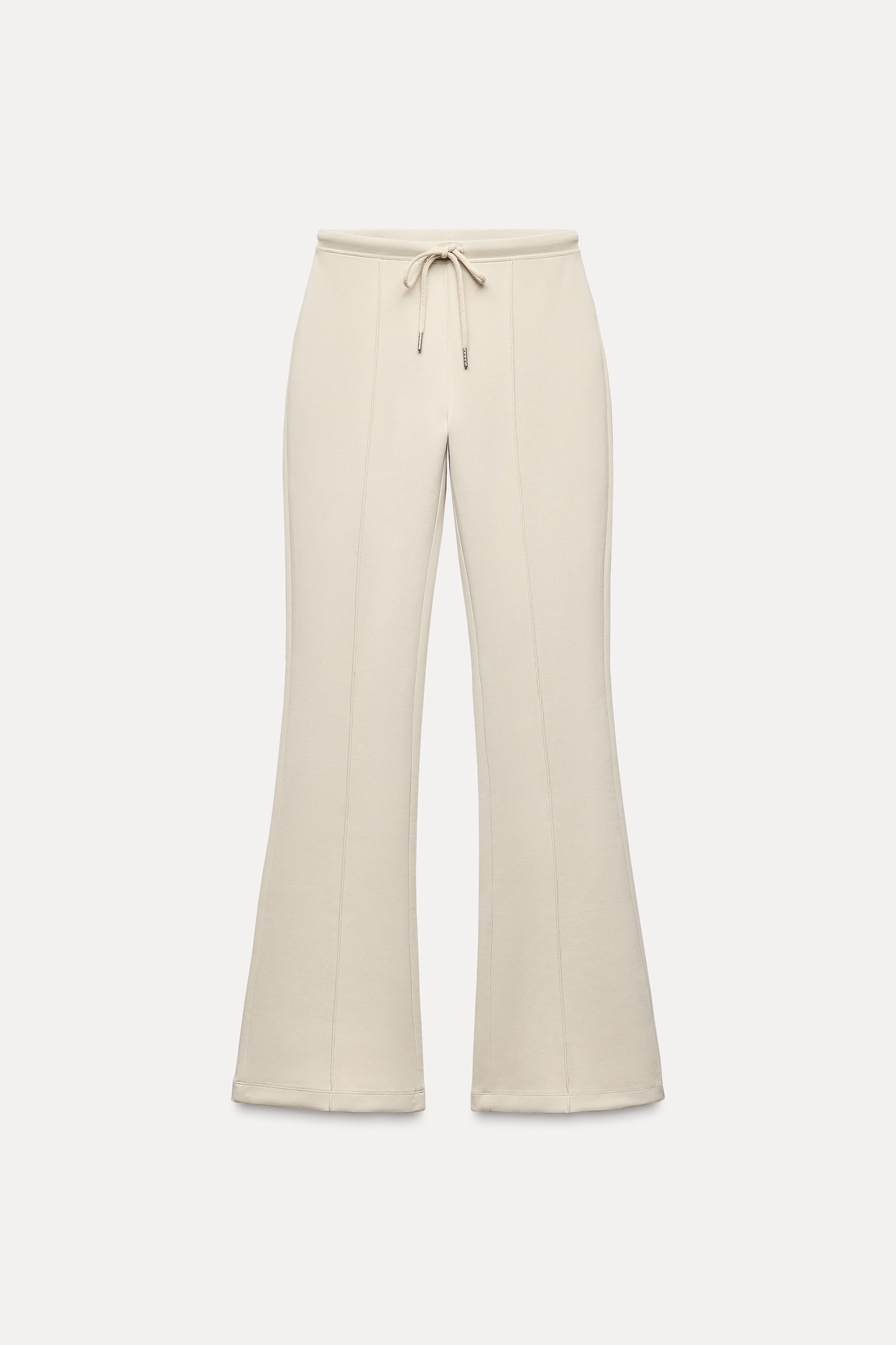 インターロックステッチフレアパンツ - エクリュ | ZARA Japan